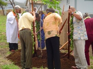 File photo: Kane participates in ground breaking ceremony at Maui's Villages of Lealii.  Photo by Wendy Osher.