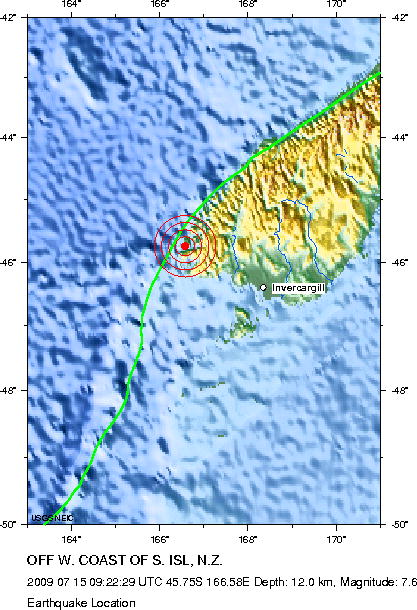 the earthquake in new zealand. The preliminary parameters of