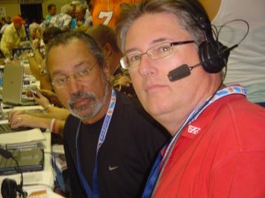 File Photo by Pacific Radio Group.  Barry Helle (r) and Fred Guzman (l) will be joined by Josh Pacheco in broadcasting live play-by-play action from the 2009 EA SPORTS Maui Invitational Basketball Tournament.