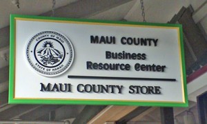 The Maui County Business Resource Center is located at the Maui Mall, across from IHOP.