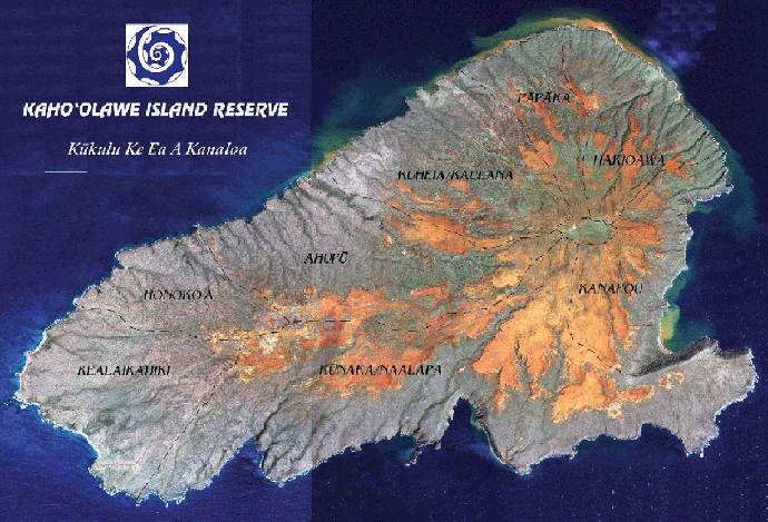 Map of Kahoolawe, courtesy KIRC.