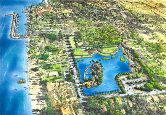 Artist rendering of the envisioned restored Moku'ula. Image courtesy Friends of Moku'ula.