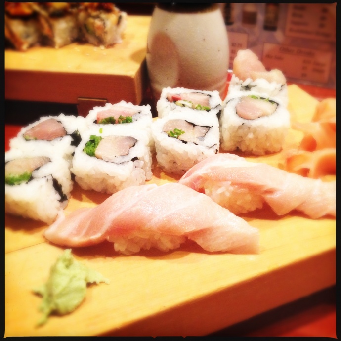 The Himache roll and (add your own expletive) tuna nigiri. Photo by Vanessa Wolf