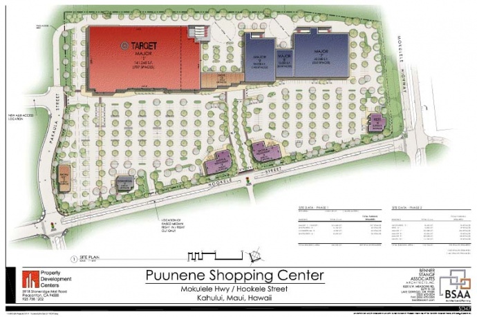 Puunene Shopping Center site plan.  Courtesy image.
