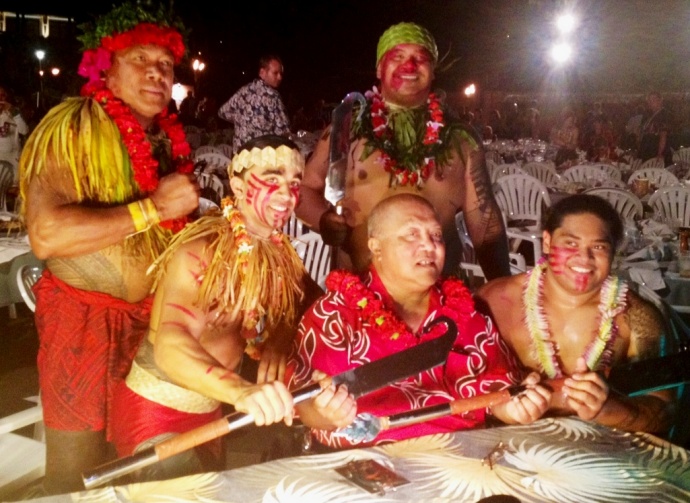 L-R, Chief Sielu Avea, Kuinise Leiataua, Pulefano Galea’i, Martin Tevaga, and winner Mikaele Oloa. Photo by Vanessa Wolf