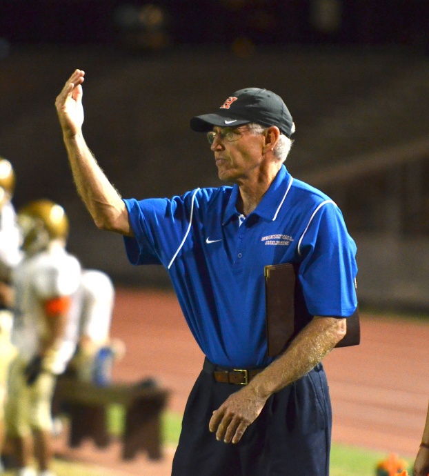 Steve Colflesh returned to the sidelines to help with the Spartans' 8-man football team. File photo by Rodney S. Yap.