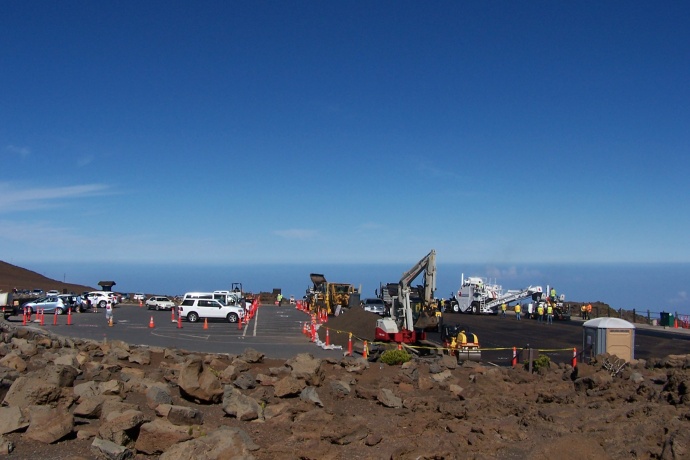 Haleakalā Visitor Center parking construction, 5/23/13 courtesy HNP.