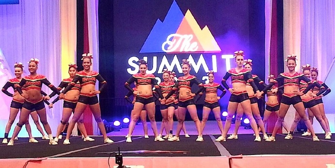 The Hawaii All-Star Cheerleaders finished second Sunday in the Small Senior Level 4 Division. Photo by Kealii Molina.