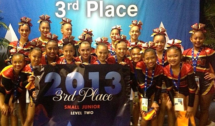 Hawaii All-Stars Small Junior Level 2 finished third in the nation at The Summit cheer competition in Orlando, Fla. Photo by Hawaii All-Stars.