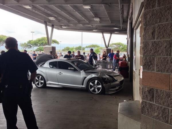 Costco car crash, May 19, 2013. Photo courtesy Luann Vodder via Elaine Roe.