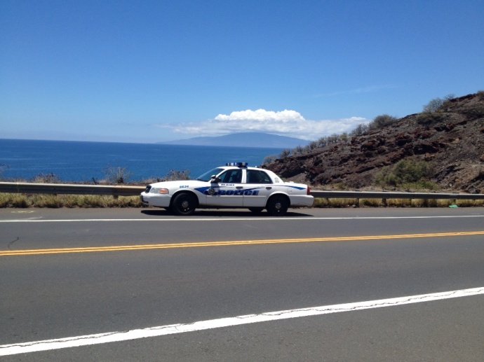 Maui police respond to a traffic accident at around 11:23 a.m. that forced the closure of the Honoapiʻilani Highway in both directions.  Photo courtesy: Kevin Bass.