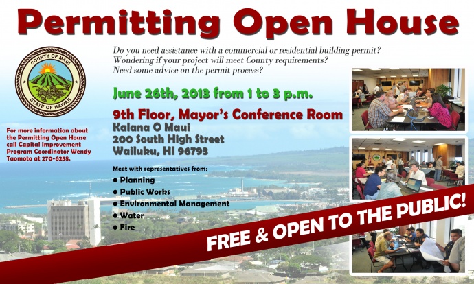 Permitting Open House flyer, courtesy County of Maui.