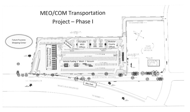 Project plans for Phase I of the MEO Transportation Center. Image obtained from an MEO document.