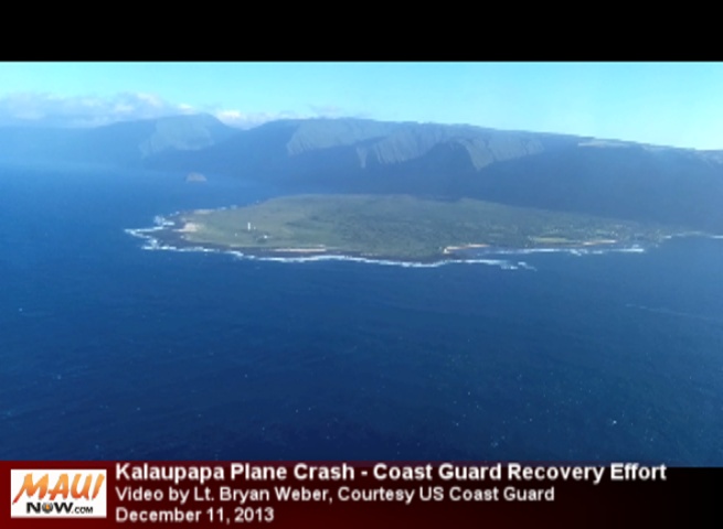 Kalaupapa plane crash, photo courtesy US Coast Guard Lt. Bryan Weber.