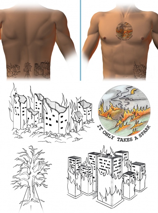 Daniel Andreas San Diego tattoos. Images courtesy FBI.