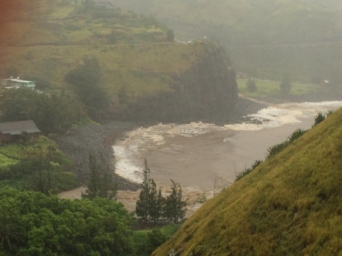 Kahakuloa Valley flooding, July 20, 2014.  Photo courtesy Alisha Coston-chung.