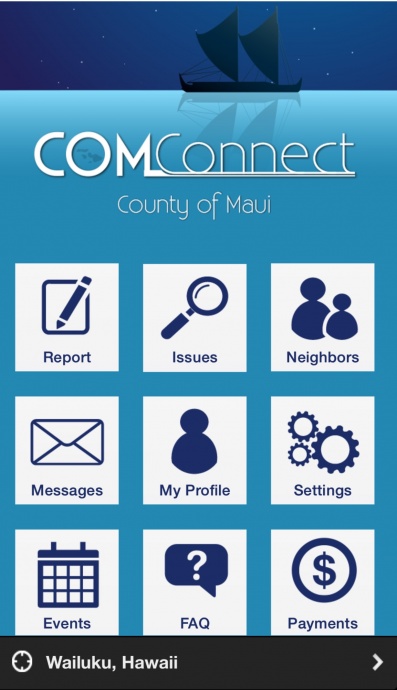 County of Maui Connect app.