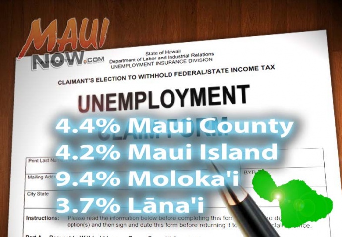 Unemployment graphic for February 2015 by Wendy Osher, based on state DLIR statistics.