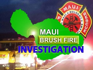 Maui Brush Fire Investigation. Maui Now graphic.