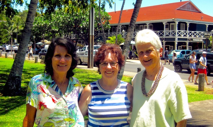 Courtesy photo: (L to R) Theo Morrison, Lois Reiswig and Janet Allen are presidents of West Maui Cultural Council that created the popular Maui Plein Air Paining Invitational event. The council changed its name to Maui ARTS League and announced their new project to build a visual fine arts museum in Lahaina.