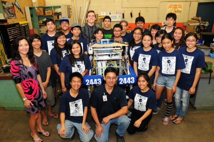 With the support of donors like Monsanto, students in educational robotics like Maui High School’s “Blue Thunder” Team #2443 learn about engineering, computer programming, budgeting, technology and collaboration. Photo courtesy Monsanto Hawaii.