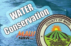 Water conservation request. Maui Now graphic.