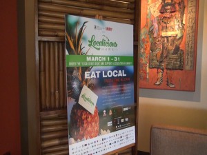 Localicious Month poster at Roy's Kā‘anapali. Photo by Kiaora Bohlool.
