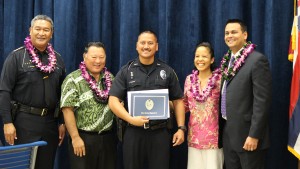 Officer Jared Dudoit. Maui Police Department, 6th Crisis Intervention Team graduation. Photo by Wendy Osher. (3/11/16)