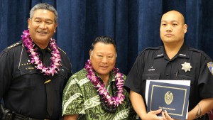 Aaron Rivera Maui Memorial Medical Center Molokini Ward Security. Maui Police Department, 6th Crisis Intervention Team graduation. Photo by Wendy Osher. (3/11/16)