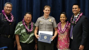 Virginia Thiel National Park Service Ranger. Maui Police Department, 6th Crisis Intervention Team graduation. Photo by Wendy Osher. (3/11/16)