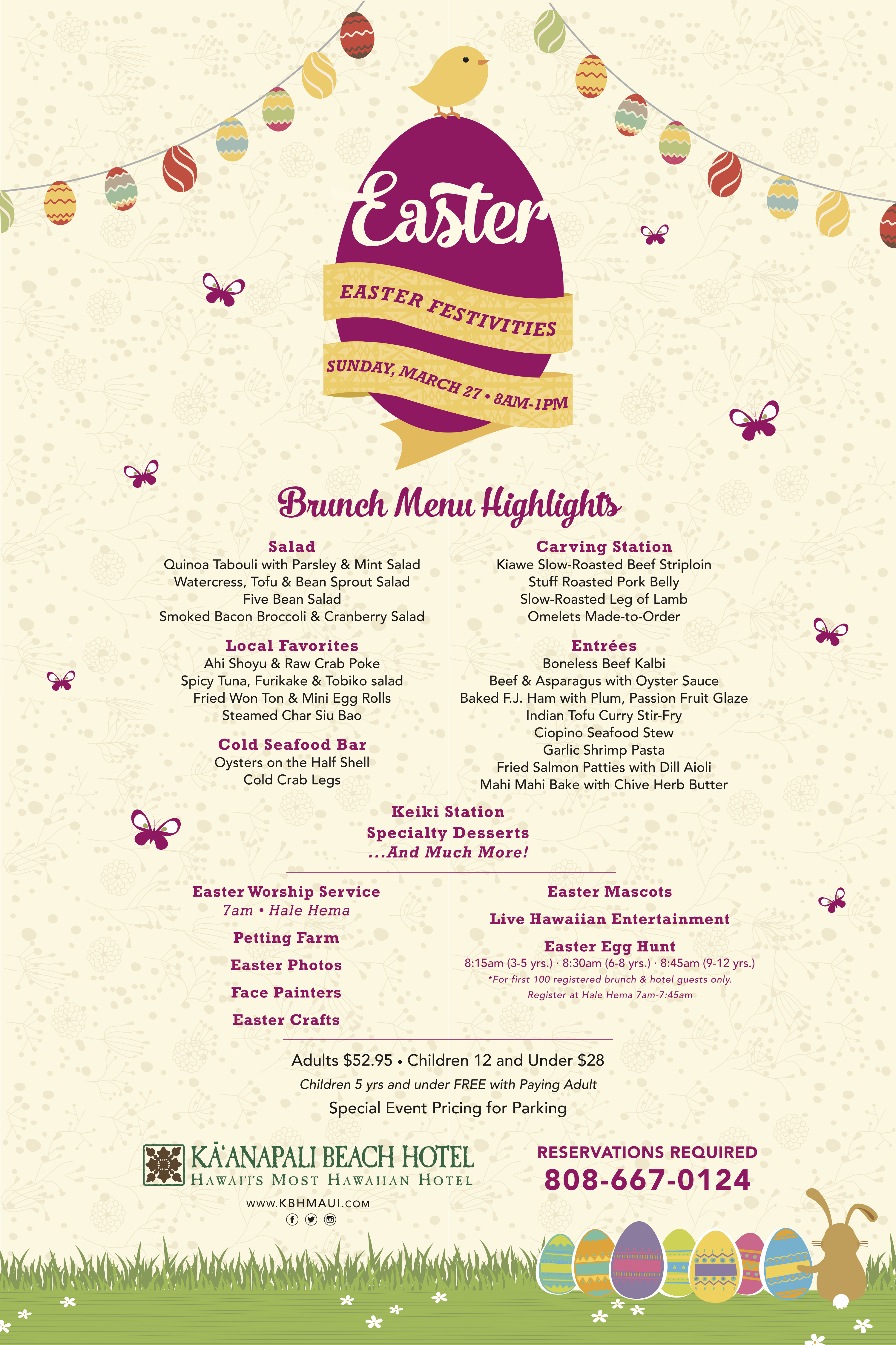 Easter brunch event at Kā‘anapali Beach Hotel. Courtesy image.