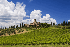 Castello Banfi Winery in Montalcino, Tuscany. Photo courtesy of Mākena Beach & Golf Resort.