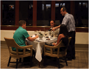 Richard Rossi with guest at last year's Banfi Wine dinner. Photo courtesy of Mākena Beach & Golf Resort.