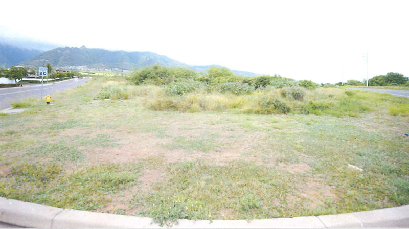 Waiʻale Affordable Housing project site facing Northwest from the corner of Kokilolio Street and Waiʻale Road. Image courtesy Bagoyo Development Consulting Group - Application for Affordable Housing Subdivision.