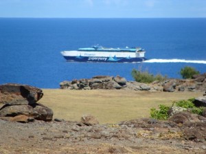 The Hawaii Superferry to depart from Maui at 11:15 a.m. on a final voyage before the company suspends service and lays off 236 workers.  Photo by Wendy OSHER Â© 2009