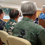 Maui County council members listen to highlights of the Mayor's 2010 budget.