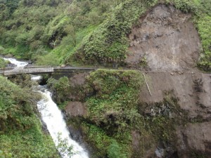 A large mudslide was cleared from the Hana Highway near East Wailua Iki Bridge, approximately 2 miles on the Keanae side of Pua'a Ka'a State Wayside Park.  Photo credit:  Steve Rogers.