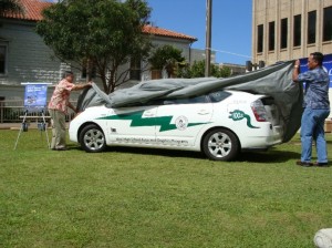 The Unveiling:  The Maui county-owned Toyota Prius is one of 130 vehicles in the national study.  The vehicle can travel up to 35 miles with a single charge.