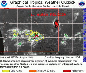 (Click to enlarge image.  Satellite imagery courtesy The Central Pacific Hurricane Center)
