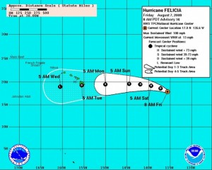 (Updated @ 5 a.m. 8/7/09; Image courtesy NOAA, The National Weather Service & The National Hurricane Center)