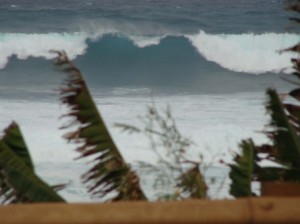 Lifeguards at Maui's Hookipa Beach Park reported 40-50 foot sets at around 10 a.m.  The beach park was closed at 8:30 Monday morning along with the nearby Baldwin Beach Park in Paia.  Photo by Wendy Osher.