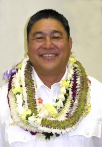 Maui Fire Captain Lee Mainaga was promoted to the rank of Fire Services Chief in a ceremony held on Monday at the Kahului Fire Station. Photo Courtesy County of Maui.