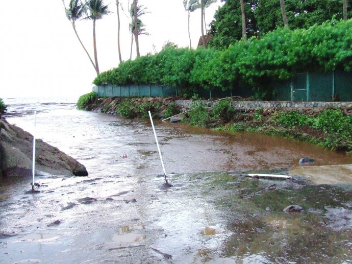 December 26, 2010 flooding on South Kihei Road. Photo courtesy County of Maui.