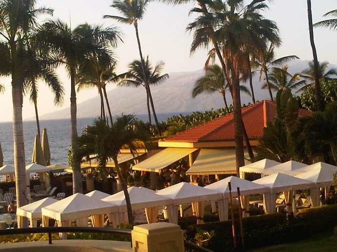 Continued emphasis on increasing airlift, especially direct airlift to the neighbor islands, is expected to contipute to visitor spending and job creation. Four Seasons Wailea Resort, photo by W.Osher.