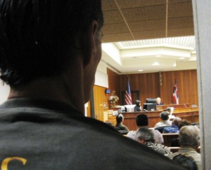Judge Cardoza faced a full courtroom of squatters