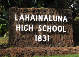 Lahianaluna High School Sign. File photo.