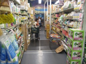 The aisles are narrow and the shelves are stacked high. Susan Halas photo.