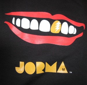 t shirt with the shiny gold tooth