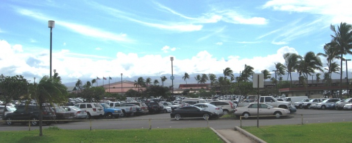 Kahului Airport parking. Maui Now file photo 2012.