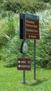 Kipahulu, Haleakala National Park signage.  Photo by Wendy Osher.